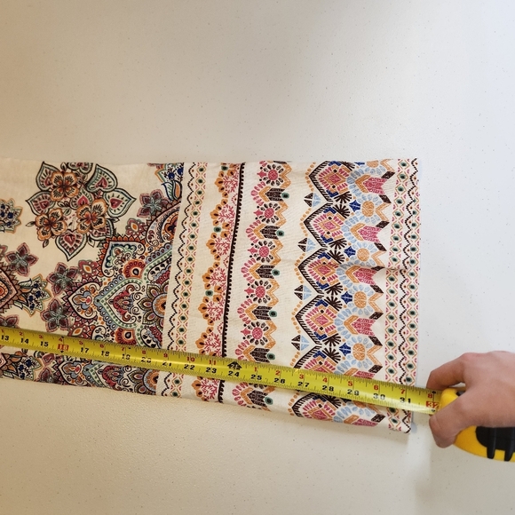 Rachel Zoe Mandala Wide Leg High Rise Pants Linen Womens Size Large Boho Beach - Picture 11 of 12